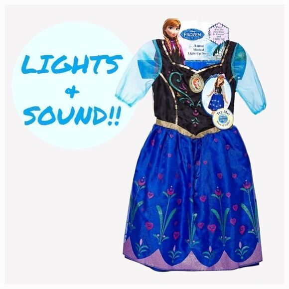NWT Disney Frozen Anna Musical Light-Up Travel Dress - Picture 1 of 5